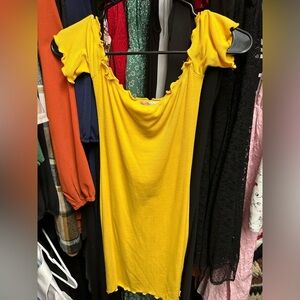 Yellow Heart and Hips Dress - M